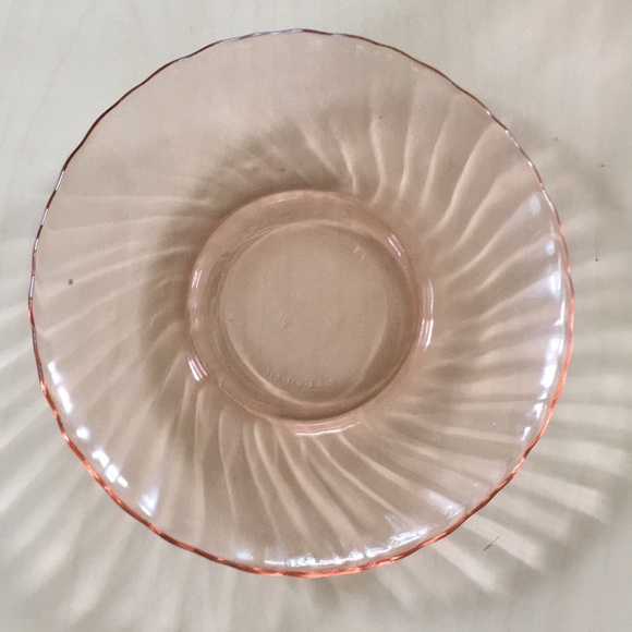 Arcoroc France Blush Pink Tinted Glass Plate Teacup Saucer - Bundle lot of Three - Picture 7 of 14